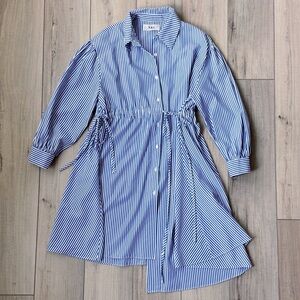 ✨WEEKEND SALE✨ The NKC Store Nicole Kwon Striped Double Tie Shirt Dress